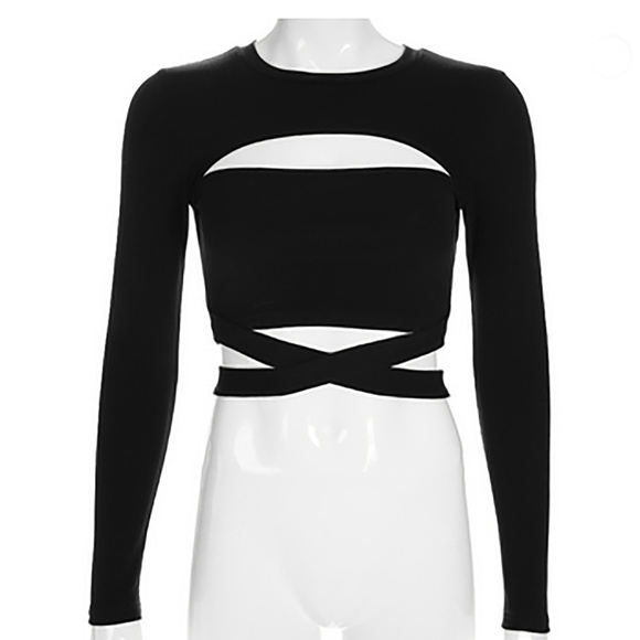 Lace-up Short Cropped Top Blouses - Picture 2 of 5